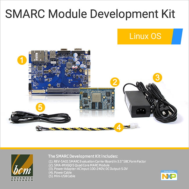 SMA-IMX6CQ-DVL SMARC Module Development Kit with Linux OS