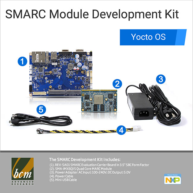 SMA-IMX6CQ-DVY SMARC Module Development Kit with Yocto OS