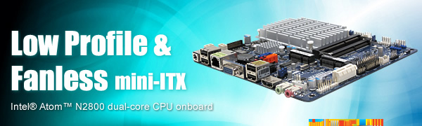 MX280NI Low Profile Fanless mini-itx motherboard