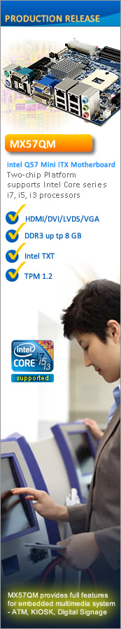 MX57QM, Intel QM57 Mini ITX motherboard