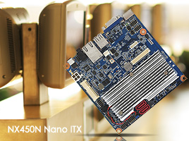 Intel® Atom™ N450 1.66 GHz Low-power Nano ITX Motherboard. Fanless Operation, 12V DC Power