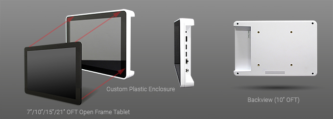 7/10/15/21 incg Open Frame Tablet Custom Plastic Enclosure