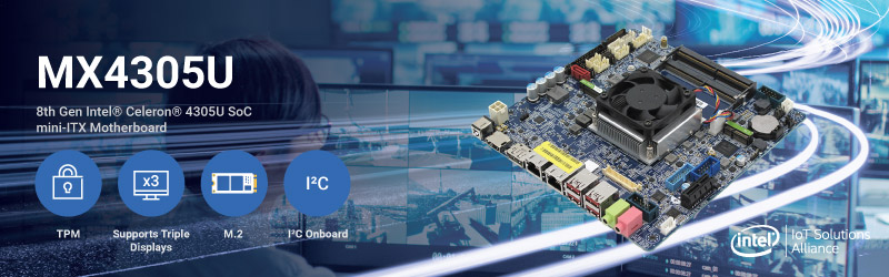 BCM introduces MX4305U Whiskey Lake mini-ITX motherboard with 8th Gen Intel Celeron SoC