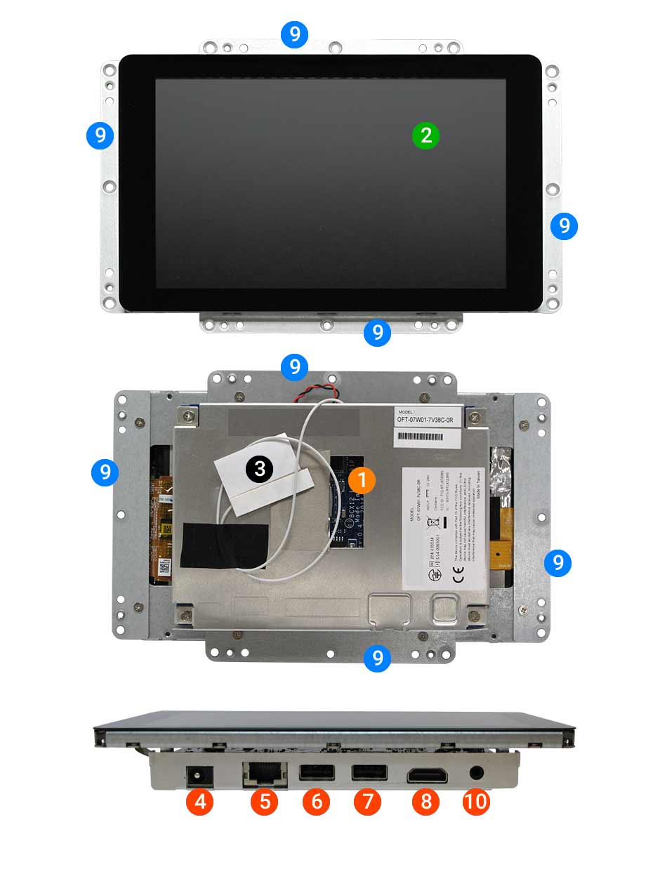 OFT-07W01 7 inch Open Frame Tablets, OFT PCAP Touch, Intel Atom Tablet OFT-07W01 7 inch Open Frame Tablets, OFT PCAP Touch, Intel Atom Tablet