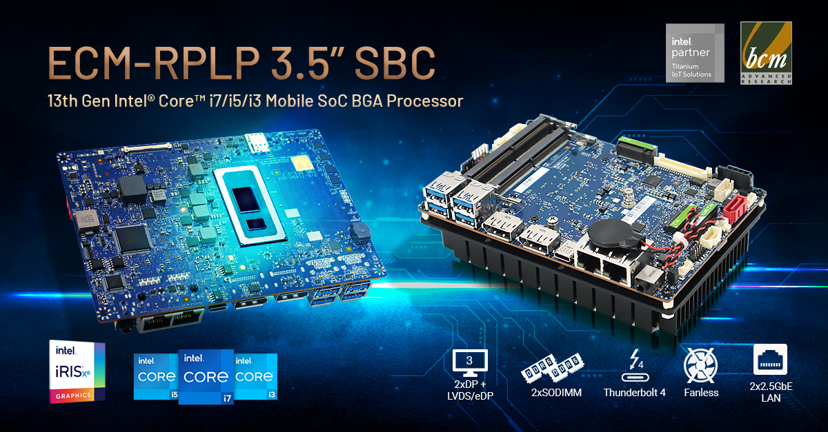 ECM-RPLP 3.5” SBC with 13th Gen Intel® Core™ Mobile Processor