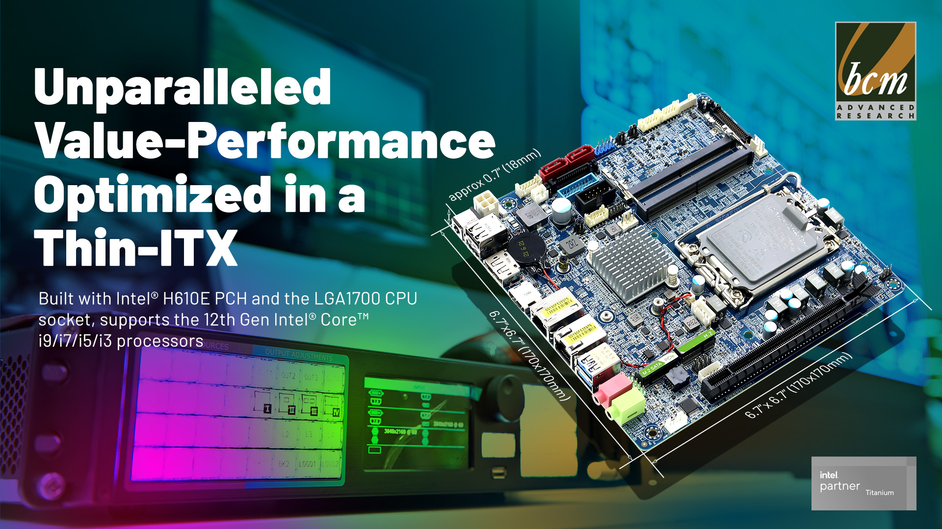 MX610HD - Intel H610E, Thin Mini-ITX Motherboard, Intel Alder Lake, Raptor  Lake, Meteror Lake